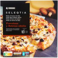 Pizza provolone-boletus Eroski SELEQTIA, 1 u.ni., 400 g