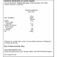Sardina vegetal VIGILANTE, llauna 65 g