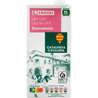 Llet desnatada de Catalunya EROSKI, brik 1 litre