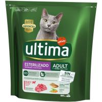 Alimento de buey gato esterilizado ULTIMA, paquete 800 g