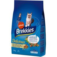 Delicious de pescado-verdura para gato BREKKIES, saco 3 kg