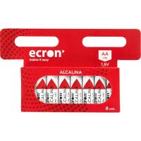 Pila alcalina LR06 (AA) ECRON, pack 8 uds