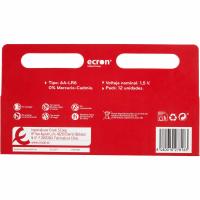 Pila alcalina LR06 (AA) ECRON, pack 12 uds