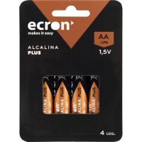 Pila alcalina LR06 (AA) ECRON+, pack 4 uds