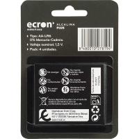 Pila alcalina LR06 (AA) ECRON+, pack 4 uds