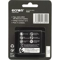 Pila alcalina LR03 (AAA) ECRON+, pack 4 u