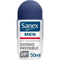 Desodorante para hombre dermo invisible SANEX, roll on 50 ml