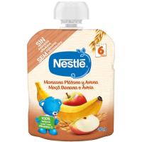 Bosseta de poma-plàtan-drena NESTLÉ Naturnes, doypack 90 g