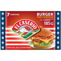 Formatge burger EL CASERIO, rodanxes, sobre 185 g