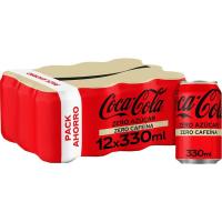 Refresco de cola sin cafeina COCA COLA Zero, pack 12x33 cl