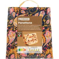 Panettone crema tiramisú y pepitas chocolate EROSKI, caja 750 g