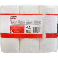 Papel de cocina blanco EROSKI BASIC, paquete 6 rollos