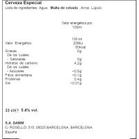 Cerveza ESTRELLA DAMM, botellín 33 cl