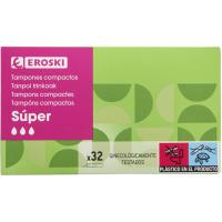 Tampó aplicador compacte super EROSKI, caixa 32 u