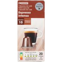 Cafè espresso intens EROSKI, caixa 20 monodosis