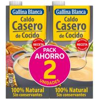 Brou casolà de carn d'olla GALLINA BLANCA, pack 2x1 litre