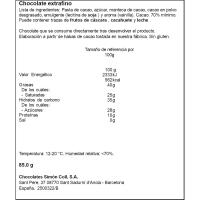 Xocolata 70% Cacau SIMON I COLL, rajola 85 g