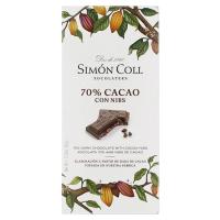 Xocolata 70% cacau amb nibs SIMON COLL, tauleta 85 g