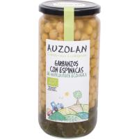 Garbanzos con espinacas ecológicas AUZOLAN, frasco 500 g