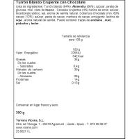 Turrón blando crujiente chocolate especial VICENS, tableta 300 g