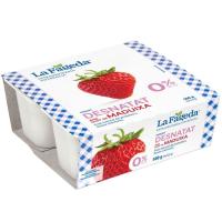 Yogur desnatado sabor fresa LA FAGEDA, pack 4x125 g