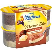 Mousse duo de xocolate blanc LA LECHERA, pack 4x59 g