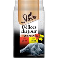 Delice Jour de pollo en salsa para gato SHEBA, pack 6x50 g