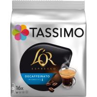 Cafè Espresso descafeïnat TASSIMO L`or, paquet 16 monodosis