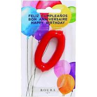 Vela aniversari vermella n.0 ROURA