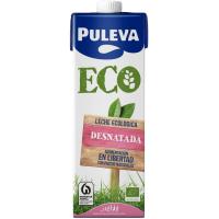 Llet ecològica desnatada PULEVA, brik 1 litre