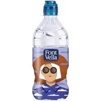 Agua mineral natural FONT VELLA, botella tapón sport 75 cl