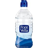 Agua mineral natural FONT VELLA, botella tapón sport 75 cl