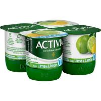 Activia de lima-limón 0% DANONE, pack 4x120 g