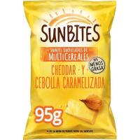 Snack cheddar-ceba caramel·litzada SUNBITES, bossa 95 g