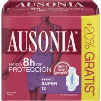 Compresa super amb ales AUSONIA, paquet 12 u