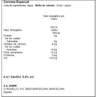 Cervesa ESTRELLA DAMM, pack 24x25 cl