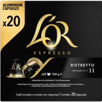 Cafè ristretto L`OR, caixa 20 monodosis