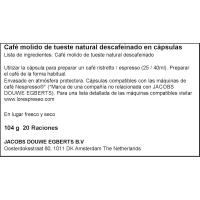 Café ristretto descaf compatible Nespresso L'OR, caja 20 uds Café ristretto descaf compatible Nespresso L'OR, caja 20 uds