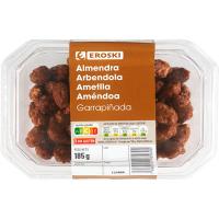 Almendras garrapiñadas EROSKI, tarrina 185 g