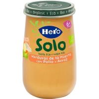 Tarrito ecológico de verduritas-arroz-pollo HERO, tarro 190 g