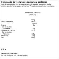 Combinat de verdures ecològiques PEDRO LUIS, flascó 250 g