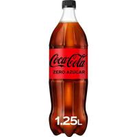 Refresco de cola COCA COLA Zero, botella 1,25 litros