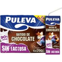 Batido de cacao sin lactosa PULEVA, pack 6x200 ml