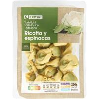 Tortellini ricotta con espinacas EROSKI, bandeja 250 g