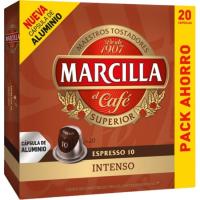 Café expreso compatible con Nespresso MARCILLA, caja 20 uds