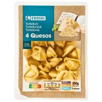 Tortellini 4 quesos EROSKI, bandeja 250 g