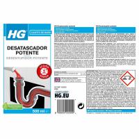 Desatascador potente liquido HG, botella 500 ml