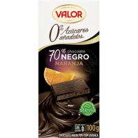 Chocolate 70% naranja sin azúcar VALOR, tableta 100 g