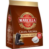 Café extrafuerte compatible Senseo MARCILLA, paquete 28 uds