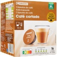 Café cortado compatible Dolce Gusto EROSKI, caja 16 uds